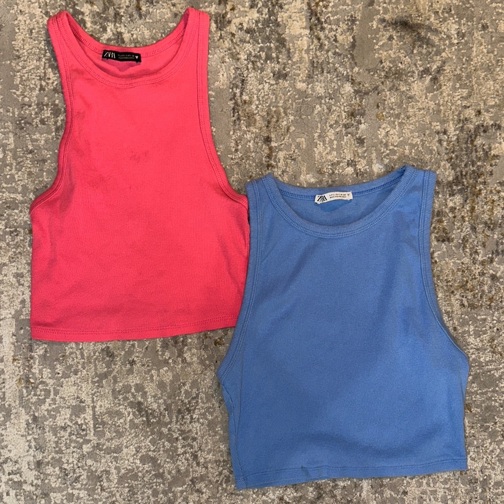 Hot Pink and Blue Tank Tops